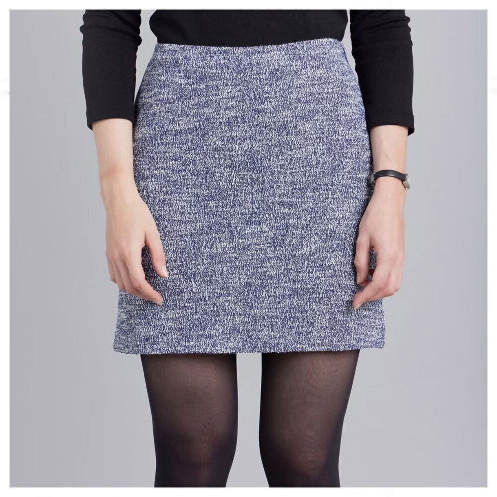 Ann Taylor Textured Navy Pencil Skirt